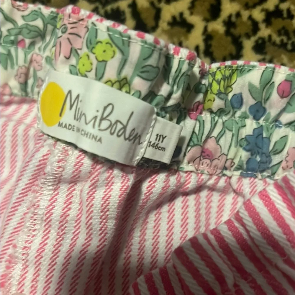 Girls Mini Boden Girls Size 11 Striped Pink Kids Pants with 🩷 Pockets - Picture 3 of 6